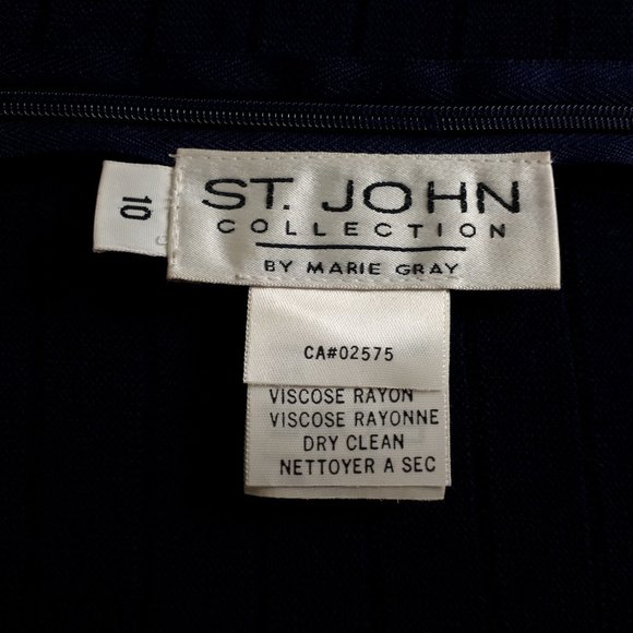 St. John Collection by Marie Gray Navy Blue Wool Blend Dress - Picture 13 of 15